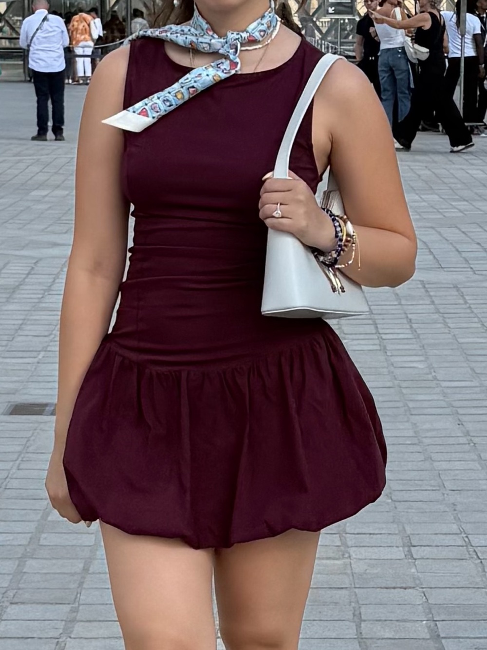 Bershka Wine Burgundy Mini Dress